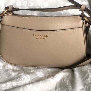Kate Spade leather small crossbody in taupe color